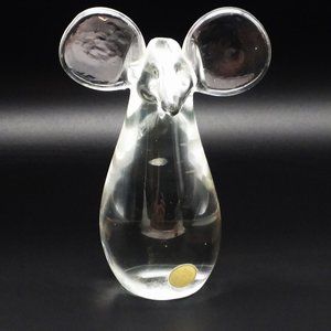 Paperweight Mouse Art Glass Large Sculpture Figurine Modernist VTG SWEDEN Rat